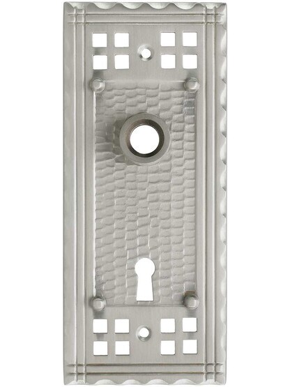 Pasadena Forged-Brass Back Plate with Keyhole in Satin Nickel.